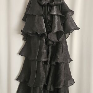 Ya Los Angeles Charcoal Tie-Front Blouse